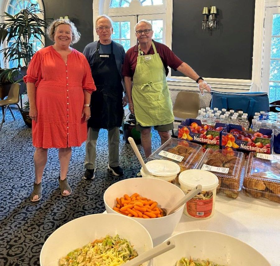 Serving dinner for the homeless