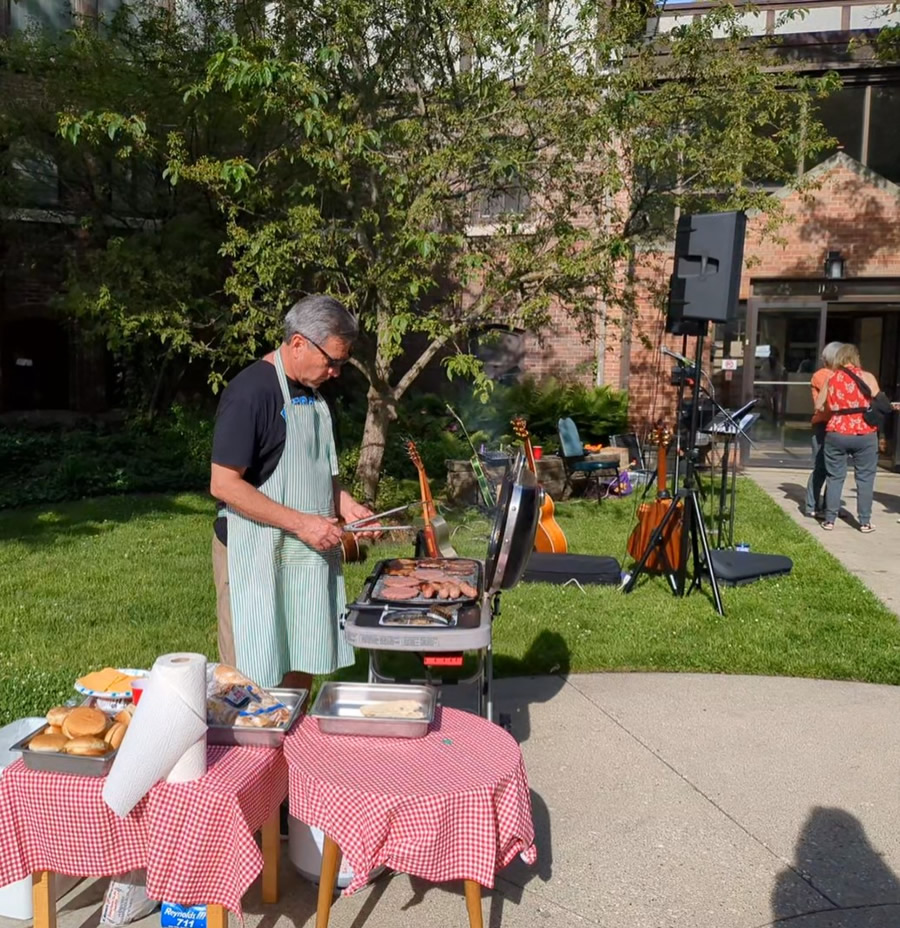 Dave grilling at church picnic
